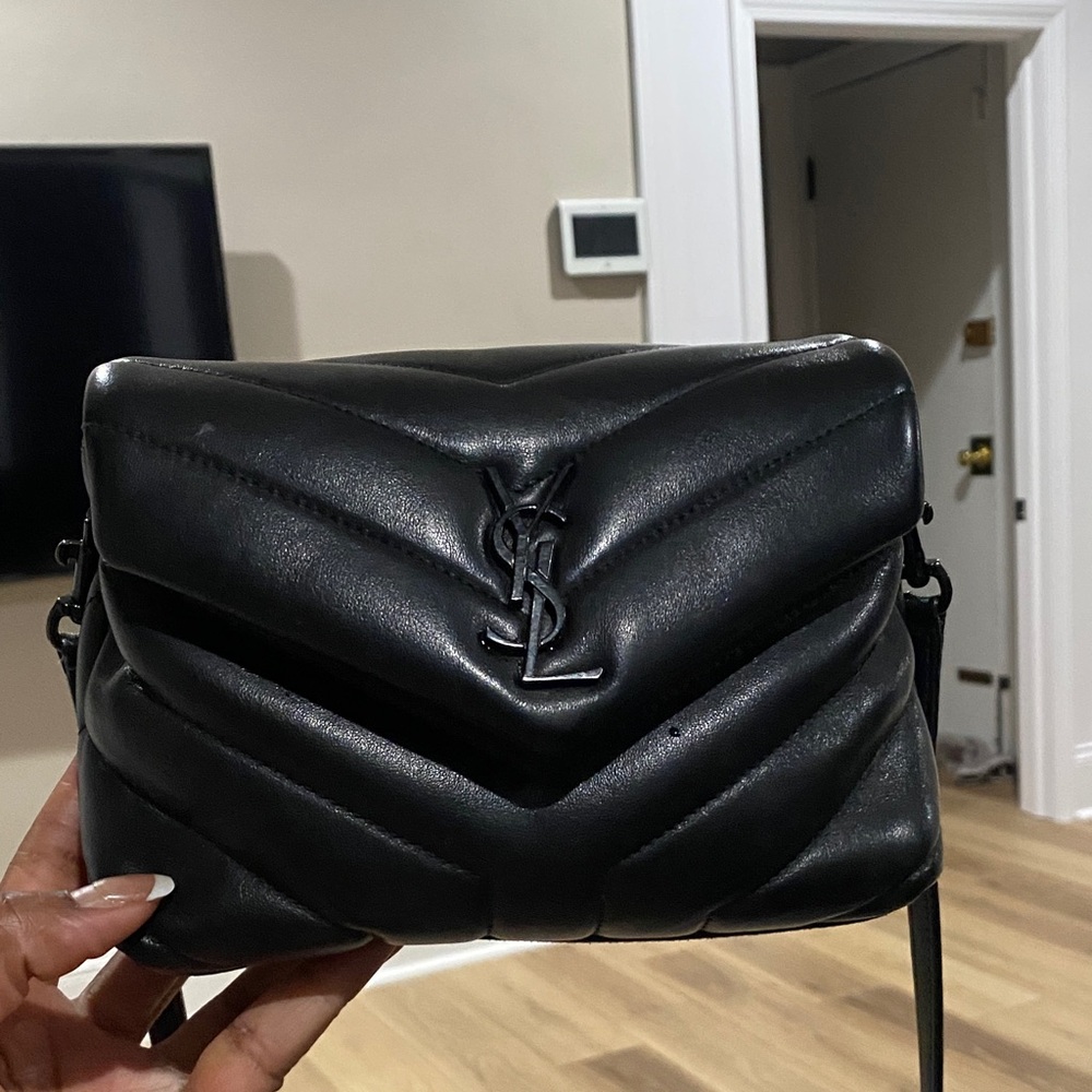Yves Saint Laurent Shiny Black Crossbody Bag